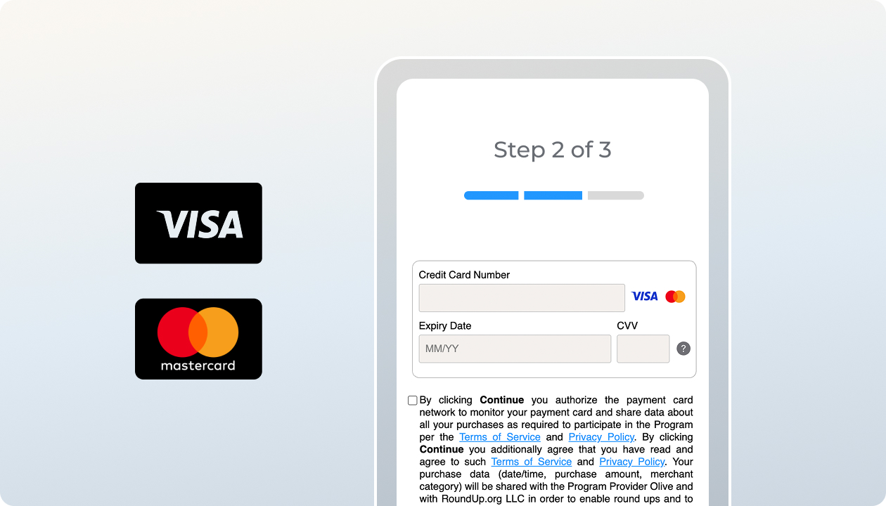 A web page form to capture payment information